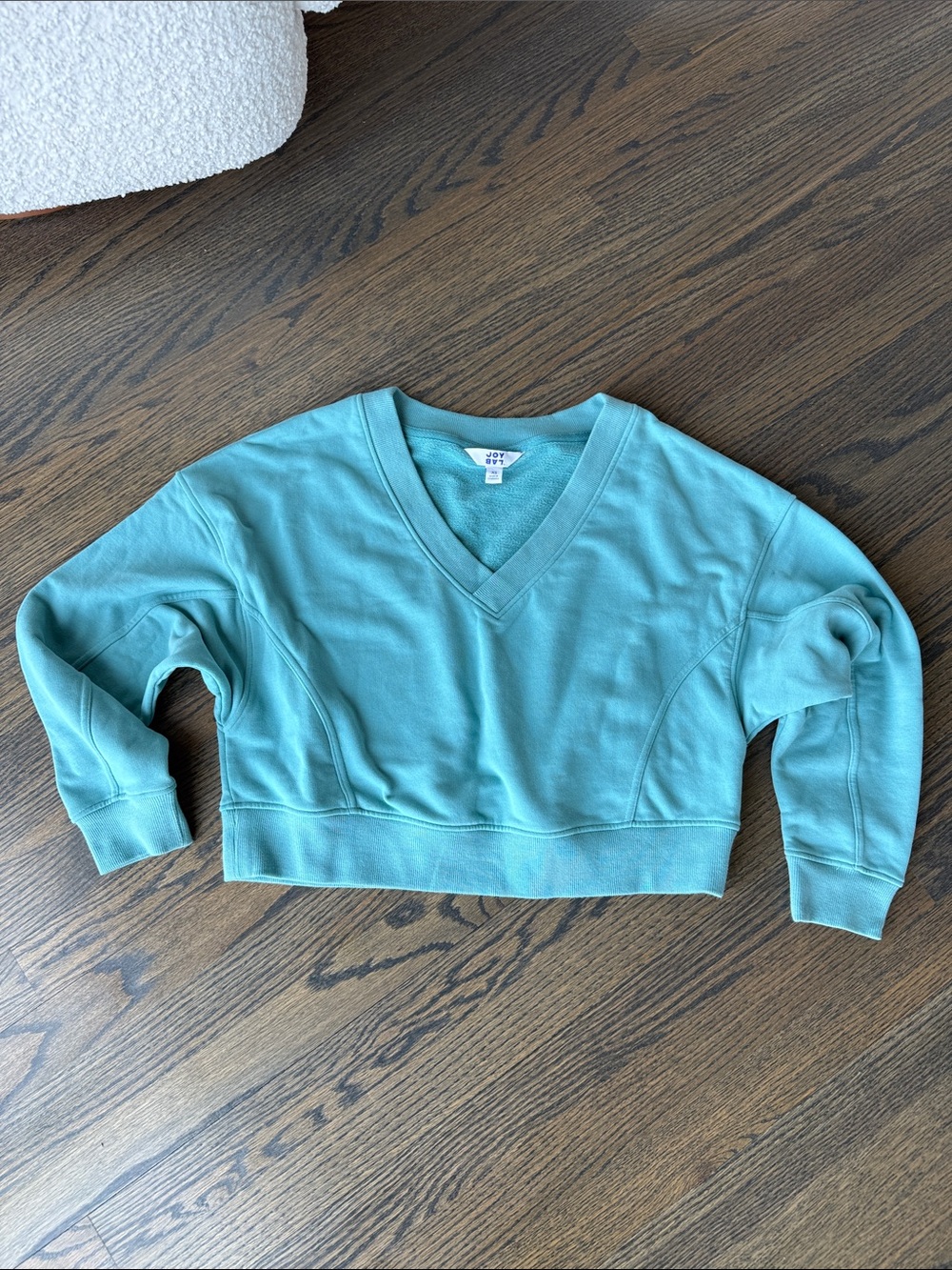 JoyLab - Women's French Terry V-Neck Sweatshirt teal size XS NWOT
